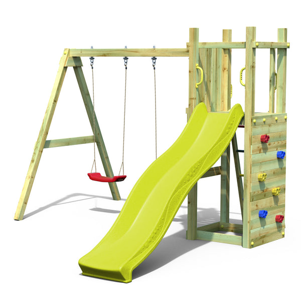 arque infantil con columpio doble y tobogán