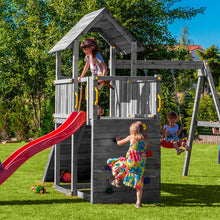 Carregar imatge al visor de la galeria, Parque infantil moderno con tobogán y columpio