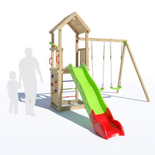 Carregar imatge al visor de la galeria, Parc infantil Smart Explorer amb rocòdrom i tobogan