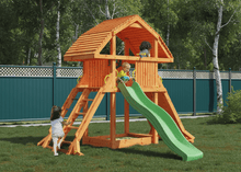 Load image into Gallery viewer, Giant teak color playground with extra large house