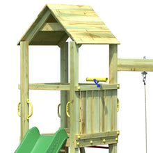 Load image into Gallery viewer, casita de madera para jardín con tobogán
