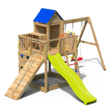 Cargar imagen en el visor de la galería, Parque infantil de madera tobogán amarillo