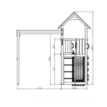 Carregar imatge al visor de la galeria, Parc infantil Carol 2 amb tobogan, caseta i gronxador