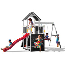 Load image into Gallery viewer, Parqui infantil con rocódromo tobogán y columpio
