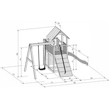 Load image into Gallery viewer, Carol 3 Gray White playground with slide