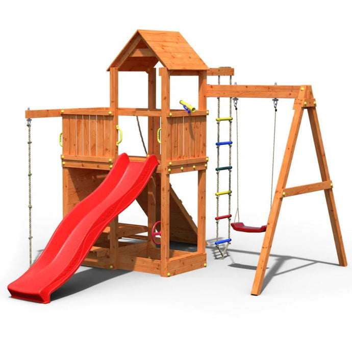 Parques infantiles de madera: tipos y acabados