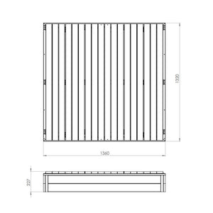 Arenero de madera Aksent 136x132cm