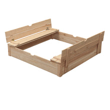 Cargar imagen en el visor de la galería, Arenero infantil con tapas y bancos - Robert Grande Natural 150 x 120
