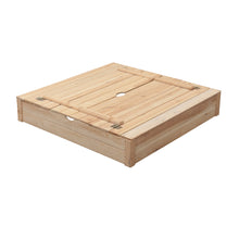 Cargar imagen en el visor de la galería, Arenero infantil con tapas y bancos - Robert Grande Natural 150 x 120
