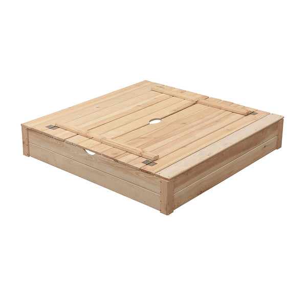 Arenero infantil con tapas y bancos - Robert Grande Natural 150 x 120