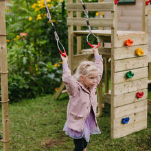 Cargar imagen en el visor de la galería, Parque Infantil de Madera Adventure Cottage con Plataforma, Tobogán y Gimnasio
