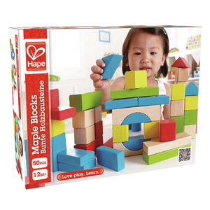 Wooden Building Blocks - 50 pieces