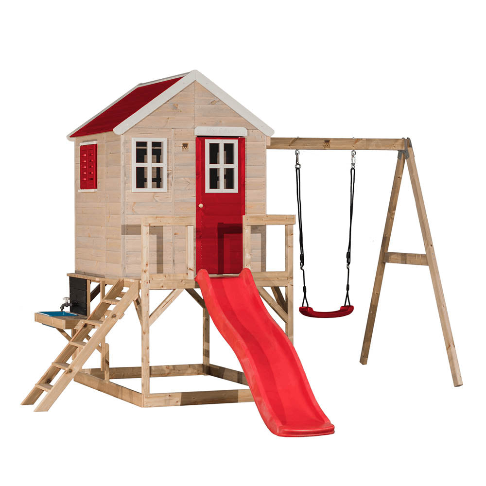 Casa infantil per a jardí My Lodge amb gronxador, tobogan i cuina