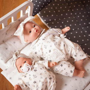 Wooden bed for dolls white color