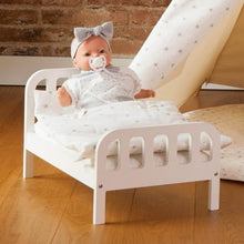 Load image into Gallery viewer, Wooden bed for dolls white color
