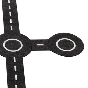 Goki toy roads with 2 wooden cars