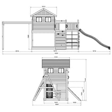 Carregar imatge al visor de la galeria, Parque Infantil Fungoo ALOHA con Casa de madera elevada
