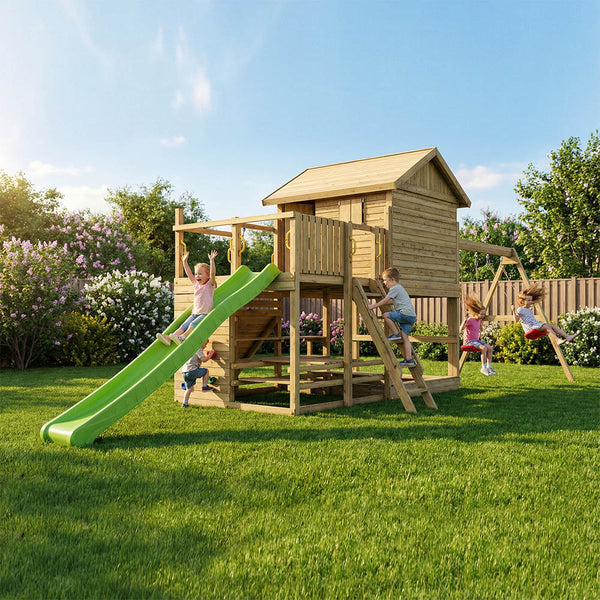 Parque Infantil Fungoo ALOHA con Casa de madera elevada