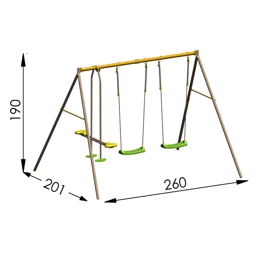 Triple garden swing with rocker - Juego y Jardín