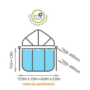 Cubierta Exit para piscina 300x200cm