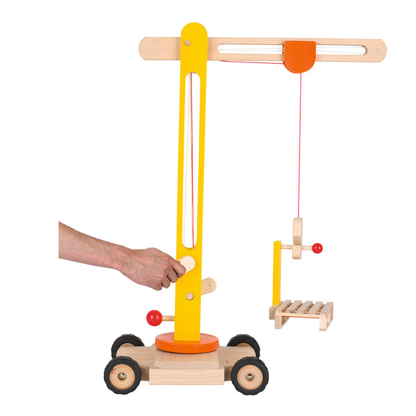 Grúa de juguete Giratoria de madera Goki