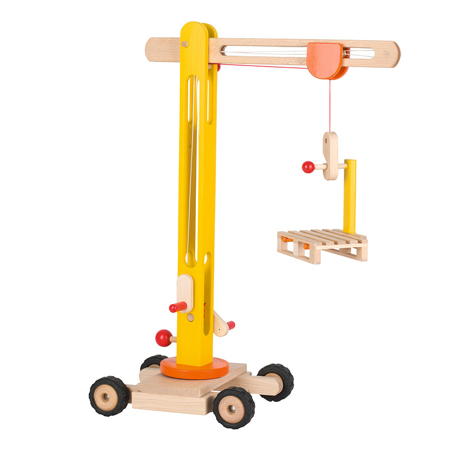 Grúa de juguete Giratoria de madera Goki