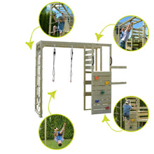 Cargar imagen en el visor de la galería, Parque Infantil de Madera Adventure Cottage con Plataforma, Tobogán y Gimnasio

