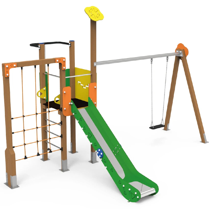 Maxi 4 playground with swing for public use