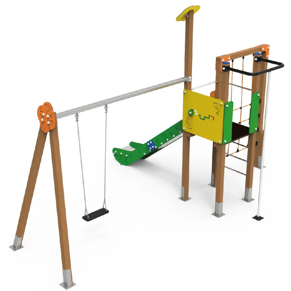 Maxi 4 playground with swing for public use