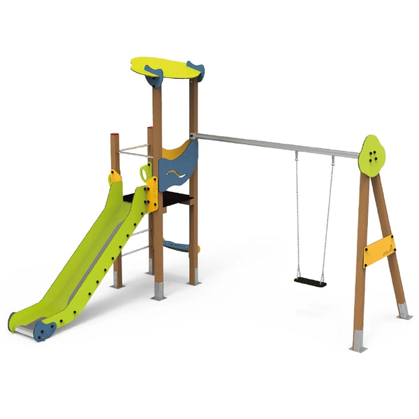 Lima 2 playground with slide and swing for public use