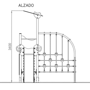 Lima 3 playground with slide and climbing net for public use