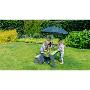 Mesa de arena y agua con Picnic, Parasol y Herramientas de Jardinería Aksent