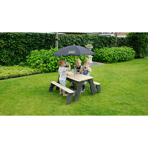 Sand and water table with Picnic, Parasol, Tools and two Benches