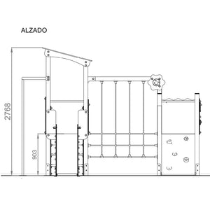 Pplayground with two towers and climbing elements Farm 4 - Public use