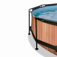 Load image into Gallery viewer, EXIT Wood swimming pool 366x76 with filter pump and dome - Brown
