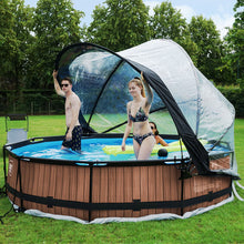 Load image into Gallery viewer, EXIT Wood swimming pool 366x76 with filter pump and dome - Brown
