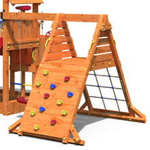 Load image into Gallery viewer, Big Leader Spider Teak color playground with climbing wall
