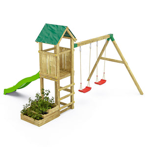 Green Space playground with planters