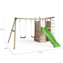Load image into Gallery viewer, Playground with hut and climbing wall - Houser
