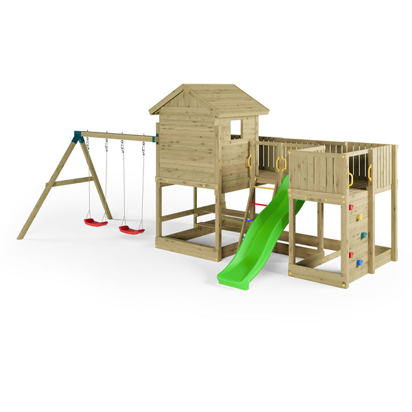 Parque Infantil Fungoo Longstepper con tobogán Verde