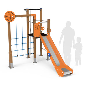Sport 3 playground with climbing net for public use