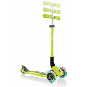 Patinete Primo Plegable con Luces a tres ruedas - Verde lima