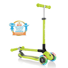 Load image into Gallery viewer, Primo Foldable Scooter with Lights three wheeled - Lime green
