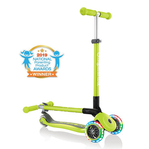 Primo Foldable Scooter with Lights three wheeled - Lime green