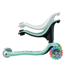 Cargar imagen en el visor de la galería, Patinete 3 en 1 con asiento Go Up Sporty con luces V2 - Azul menta
