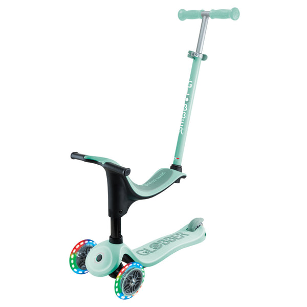 Patinete 3 en 1 con asiento Go Up Sporty con luces V2 - Azul menta