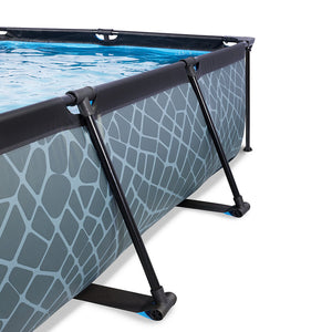 Exit Stone Pool 220x150x65 with Filter Pump - Gray