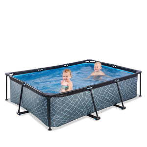 Exit Stone Pool 220x150x65 with Filter Pump - Gray