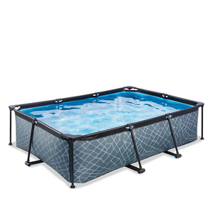 Exit Stone Pool 220x150x65 with Filter Pump - Gray