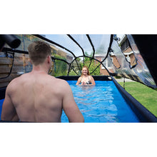 Load image into Gallery viewer, Exit Wood swimming pool 400x200x100 with sand filter, ladder and dome - brown
